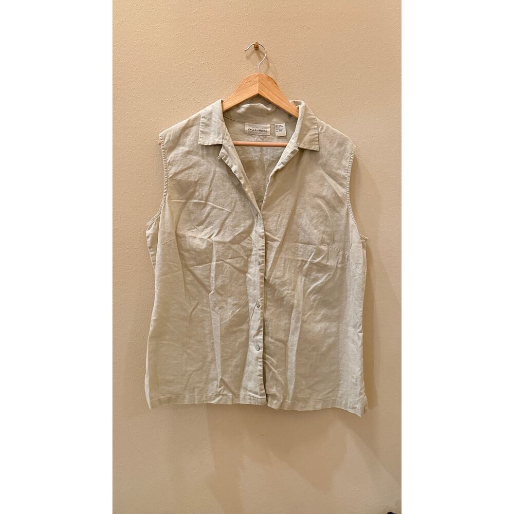 Falls Creek Linen Blend Women Top Size 18W